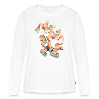 Crayon, Taille-crayon, Bureau, Abstrait - T-shirt manches longues Premium bio Femme - blanc - Devant - Julia (174cm)