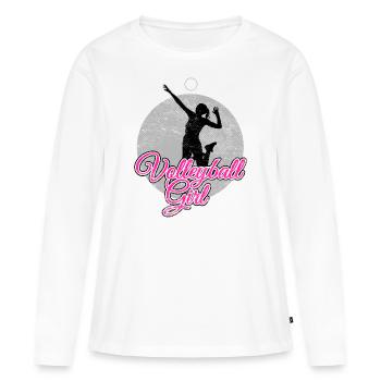 Joueur de volley-ball fille - T-shirt manches longues Premium bio Femme - blanc - Devant - Julia (174cm)