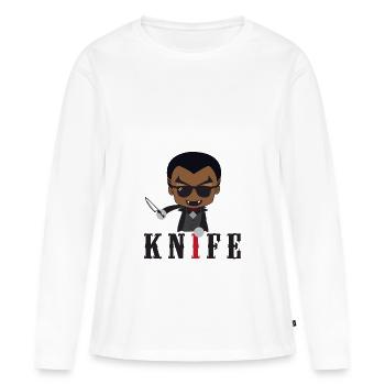 Little Knife / Daywalker Vampire Adolescent Idée cadeau - T-shirt manches longues Premium bio Femme - blanc - Devant - Julia (174cm)