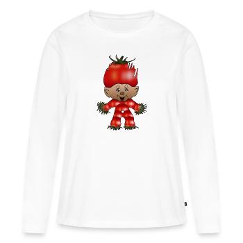 Tomate, tomate, poupée, poupée de tomate - T-shirt manches longues Premium bio Femme - blanc - Devant - Julia (174cm)