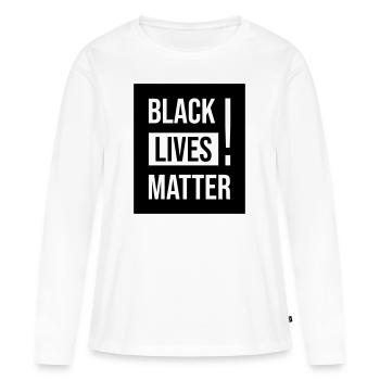Black Lives Matter ! - T-shirt manches longues Premium bio Femme - blanc - Devant - Julia (174cm)