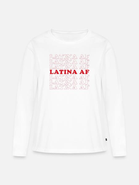 Latina Af - Frauen Premium Bio Langarmshirt - Weiß