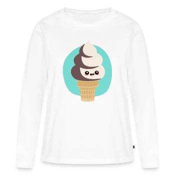 süßes Softeis Sommer Kawaii - Frauen Premium Bio Langarmshirt - Weiß - Vorne - Julia (174cm)
