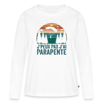Ich kann nicht Gleitschirm, Gleitschirm Geschenk - Frauen Premium Bio Langarmshirt - Weiß - Vorne - Julia (174cm)