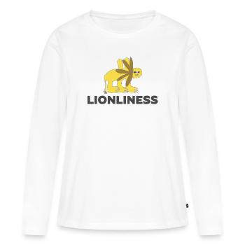 LIONLINESS - Lion seul art outsider - T-shirt manches longues Premium bio Femme - blanc - Devant - Julia (174cm)