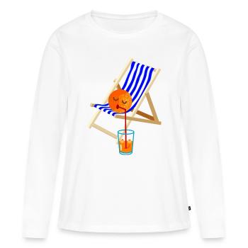 plaisir - T-shirt manches longues Premium bio Femme - blanc - Devant - Julia (174cm)