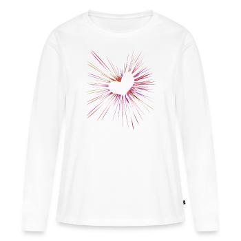 Supernova-Herz - Explosion der Farbe - Frauen Premium Bio Langarmshirt - Weiß - Vorne - Julia (174cm)