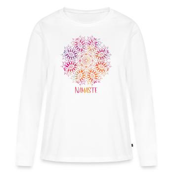 Namaste Mandala - Women's Premium Organic Long Sleeve Shirt - white - Front - Julia (174cm)