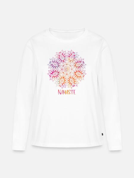 Namaste Mandala - Women's Premium Organic Long Sleeve Shirt - white