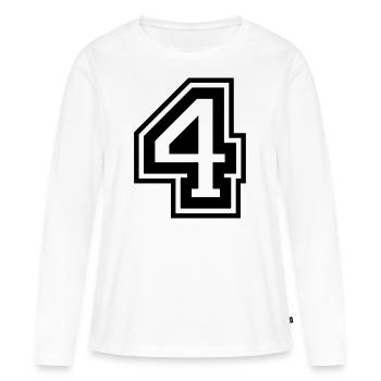 4 Numéro de numéro - T-shirt manches longues Premium bio Femme - blanc - Devant - Julia (174cm)