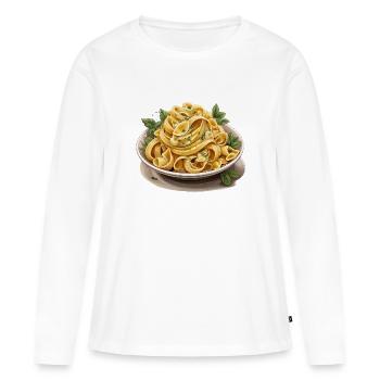 Pasta - Frauen Premium Bio Langarmshirt - Weiß - Vorne - Julia (174cm)