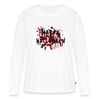Heureux Halloween sanglant - T-shirt manches longues Premium bio Femme - blanc - Devant - Julia (174cm)