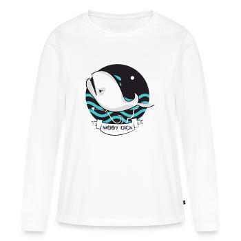 Moby Dick - T-shirt manches longues Premium bio Femme - blanc - Devant - Julia (174cm)