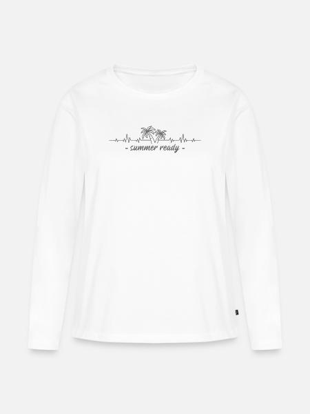 Summer ready - Frauen Premium Bio Langarmshirt - Weiß