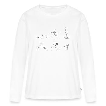 Yoga Posen Guide - For Yoga Nerds - Frauen Premium Bio Langarmshirt - Weiß - Vorne - Julia (174cm)