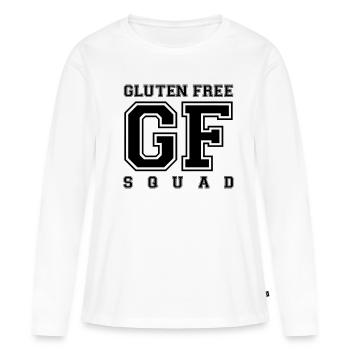 SQUAD SANS GLUTEN (v) - T-shirt manches longues Premium bio Femme - blanc - Devant - Julia (174cm)