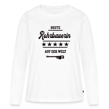 Rohrbauerin Beste Meisterin Chefin Rohrbauer Frau - Frauen Premium Bio Langarmshirt - Weiß - Vorne - Julia (174cm)