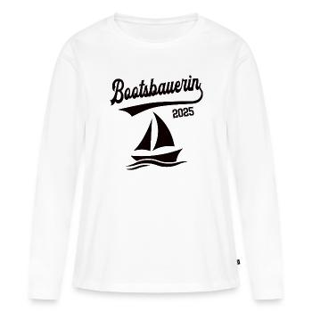 Bootsbauerin 2025 Beruf Bootsbauer Bootsbau Schiff - Frauen Premium Bio Langarmshirt - Weiß - Vorne - Julia (174cm)