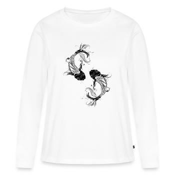 deux fantaisie Kois - T-shirt manches longues Premium bio Femme - blanc - Devant - Julia (174cm)