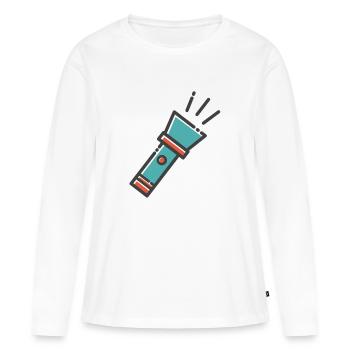 lampe de poche - T-shirt manches longues Premium bio Femme - blanc - Devant - Julia (174cm)