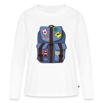 backpack - Women's Premium Organic Long Sleeve Shirt - white - Front - Julia (174cm)