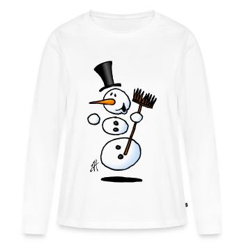 Dancing snowman - Women's Premium Organic Long Sleeve Shirt - white - Front - Julia (174cm)