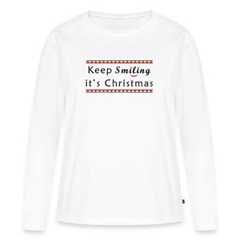 Keep Smiling It's Christmas Weihnachten Geschenk - Frauen Premium Bio Langarmshirt - Weiß - Vorne - Julia (174cm)