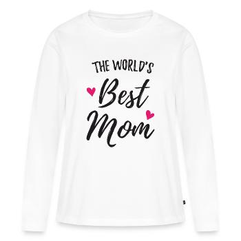 Die beste Mutter der Welt - Frauen Premium Bio Langarmshirt - Weiß - Vorne - Julia (174cm)