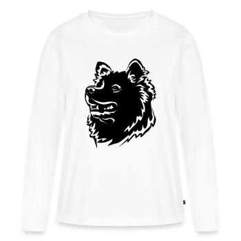 Samoyed Head - Women's Premium Organic Long Sleeve Shirt - white - Front - Julia (174cm)