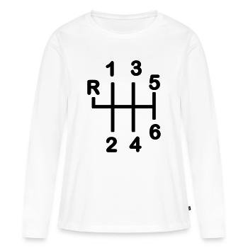 Getriebe 6-Gang-Getriebe - Frauen Premium Bio Langarmshirt - Weiß - Vorne - Julia (174cm)