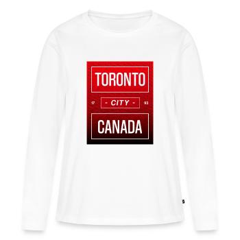 Toronto, Canada - T-shirt manches longues Premium bio Femme - blanc - Devant - Julia (174cm)