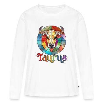 taureau, signe du zodiaque, horoscope - T-shirt manches longues Premium bio Femme - blanc - Devant - Julia (174cm)