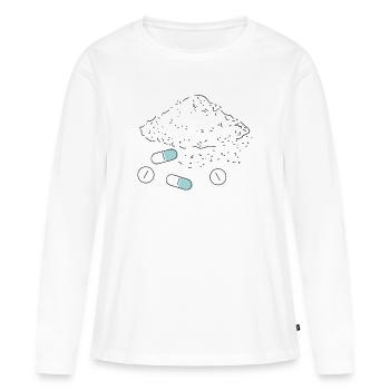 Nahrungsergänzungsmittel Pillen Pulver Tabletten - Frauen Premium Bio Langarmshirt - Weiß - Vorne - Julia (174cm)