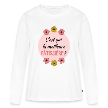 PASTRY CHEF - Women's Premium Organic Long Sleeve Shirt - white - Front - Julia (174cm)