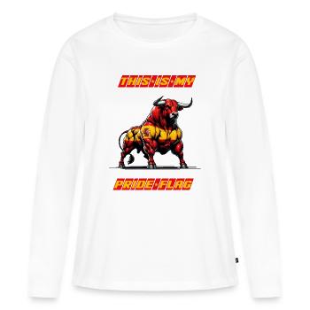 C'est mon fier drapeau, l'Espagne - T-shirt manches longues Premium bio Femme - blanc - Devant - Julia (174cm)