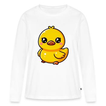 Ente Ente Ente Ente Ente - Frauen Premium Bio Langarmshirt - Weiß - Vorne - Julia (174cm)