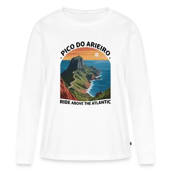 Pico do Arieiro Madera Fahrt über dem Atlantik Kunst - Frauen Premium Bio Langarmshirt - Weiß - Vorne - Julia (174cm)