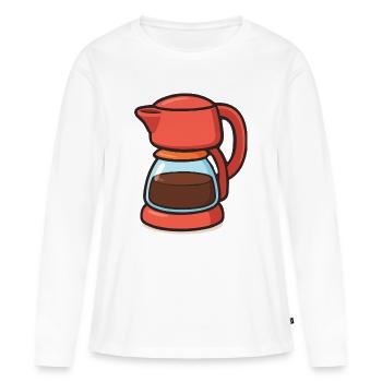 coffee pot - Women's Premium Organic Long Sleeve Shirt - white - Front - Julia (174cm)