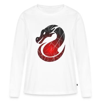 Roter Drachen mit Split-Textur - Frauen Premium Bio Langarmshirt - Weiß - Vorne - Julia (174cm)