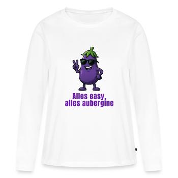 Aubergine - Everything easy - Women's Premium Organic Long Sleeve Shirt - white - Front - Julia (174cm)