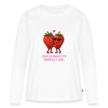 Cuddly Strawberries Love Jam Jam - Women's Premium Organic Long Sleeve Shirt - white - Front - Julia (174cm)