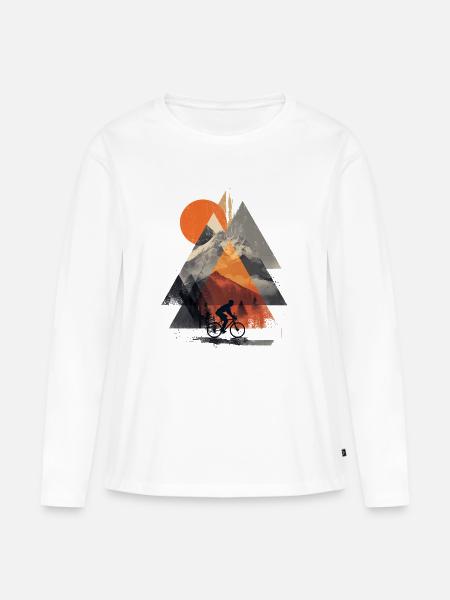 Mountain Geometry Cycling – Modern Adventure Art - Women's Premium Organic Long Sleeve Shirt - white