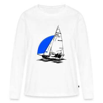 Régate de dériveurs à voile pour jeunes RS Feva XL - T-shirt manches longues Premium bio Femme - blanc - Devant - Julia (174cm)