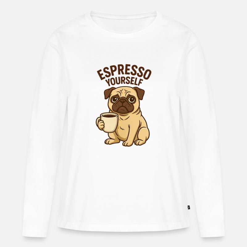 Esempio di Carlino per l'espresso - Maglia a maniche lunghe ecologica premium da donna - bianco