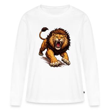 Fierce Lion Comic - Women's Premium Organic Long Sleeve Shirt - white - Front - Julia (174cm)