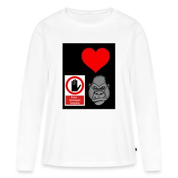 Accès privé de Heart Hand Gorilla - T-shirt manches longues Premium bio Femme - blanc - Devant - Julia (174cm)