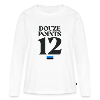 Douze points Eurovision Estonie - T-shirt manches longues Premium bio Femme - blanc - Devant - Julia (174cm)