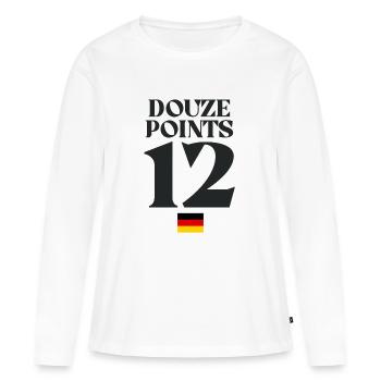Douze points 12 Allemagne Eurovision - T-shirt manches longues Premium bio Femme - blanc - Devant - Julia (174cm)