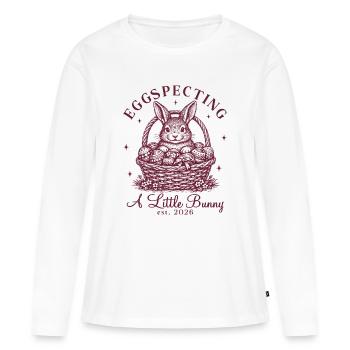 Ostern Lustige Schwangerschaftsankündigung Frauen - Frauen Premium Bio Langarmshirt - Weiß - Vorne - Julia (174cm)