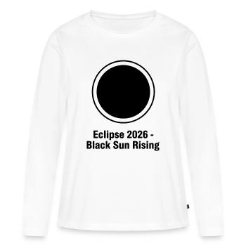 Eclipse 2026 Black Sun Rising - Frauen Premium Bio Langarmshirt - Weiß - Vorne - Julia (174cm)